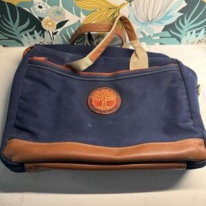 Tanners Creek Blue Canvas And‎ Leather Weekender Bag Tote